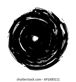 Vector spiral . paintbrush . Grunge Black and White stamp . Distress banner . Border for your Design .circular brush stroke.