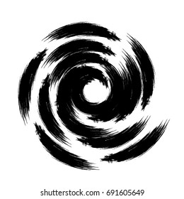 Vector spiral . paintbrush . Grunge Black and White stamp . Distress banner . Border for your Design .circular brush stroke.