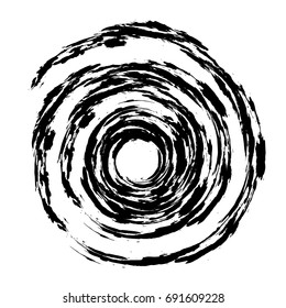 Vector spiral . paintbrush . Grunge Black and White stamp . Distress banner . Border for your Design .circular brush stroke.