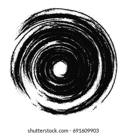 Vector spiral . paintbrush . Grunge Black and White stamp . Distress banner . Border for your Design .circular brush stroke.