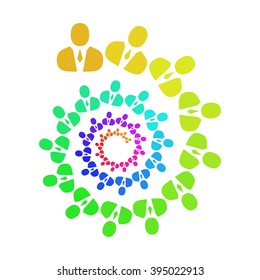 Vector spiral people.