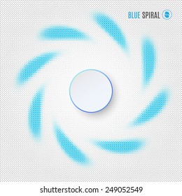 vector spiral sign in blue colors