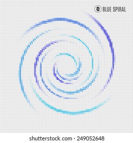 vector spiral sign in blue colors