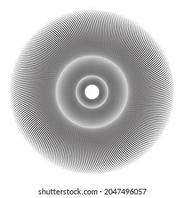 Elemento de diseño rayado de espiral vectorial. Patrón abstracto