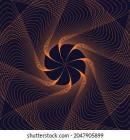 Elemento de diseño rayado de espiral vectorial. Patrón abstracto