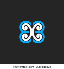 A vector is a spiral that forms a of the letters X.