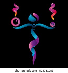 Vector spiritual balance abstract 3D shapes illustration