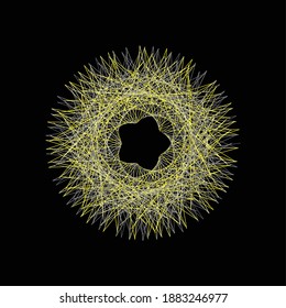 Vector spirograph colorful pattern on white background.