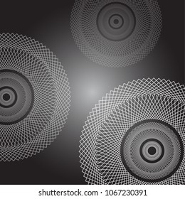 vector spirograph on a black background.