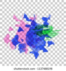 vector splash blue red and green watercolor for element design background at transparent effect background
