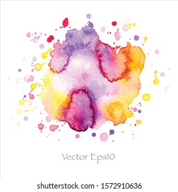 Vector splash brush colorful abstract watercolor background.