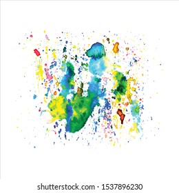 Vector splash brush colorful watercolor.graffiti creative illustration.