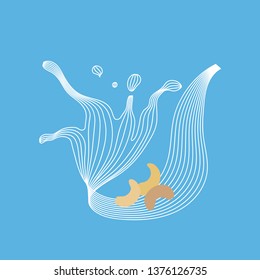 Vector splash of cashew milk with nuts. Vegan alternative organic milk splash pour . Non dairy drink. Isolated transparent illustration. Healthy food, diet and nutrition concept