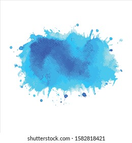 Vector splash color blue abstract watercolor background.