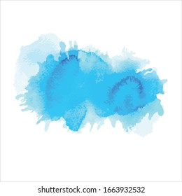 Vector splash color blue abstract watercolor background.