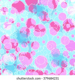 Vector splash color paint circles abstract seamless pattern background. Vector illustration