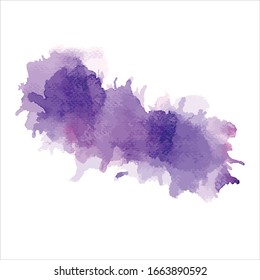 Vector splash color purple abstract watercolor background.