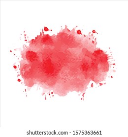 Vector Splash Color Red Abstract Watercolor Background.