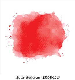 Vector splash color red abstract watercolor background.