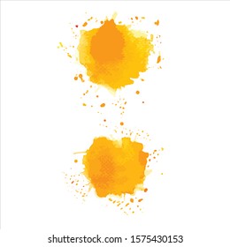 Vector splash color yellow abstract watercolor background.
