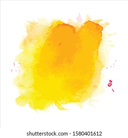 Vector splash color yellow abstract watercolor background.