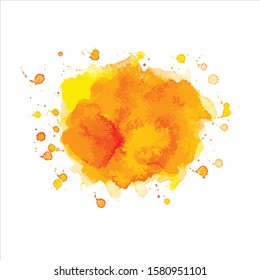 Vector splash color yellow abstract watercolor background.