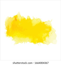 Vector splash color yellow abstract watercolor background.
