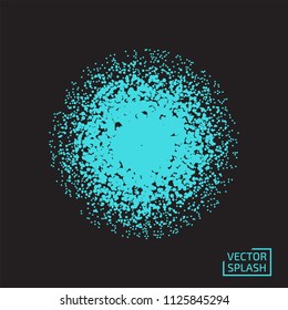 Vector splash. Digital dots explosion. Abstract design element