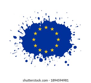 Vector splash with EU flag.