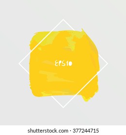 Vector splash in a frame, hand drawn painted banner with watercolor texture