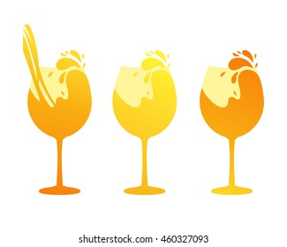 vector splash in glass