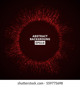 Vector Splash Of Glowing Particles. Futuristic Cyber Backdrop. Vector Illustration. 