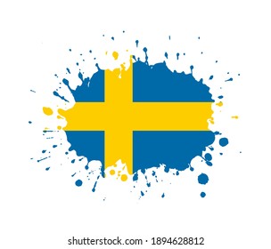 Vector splash with Sweden flag.