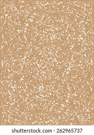 Vector splash texture. Hand drawn white spray paint on beige paper illustration. Craft paper imitation with whitewash splashes. Easy to change colors.