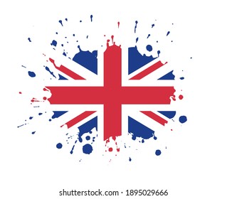 Vector splash with United Kingdom flag.