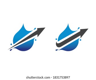 Vector of Splash water drop with arrow logo design eps format, suitable for your design needs, logo, illustration, animation, etc.
