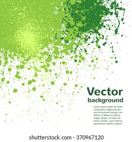 Vector splashes background. Blots and blobs. Spring, eco colors. Hand drawn template. Shades of green. Abstract splash texture.