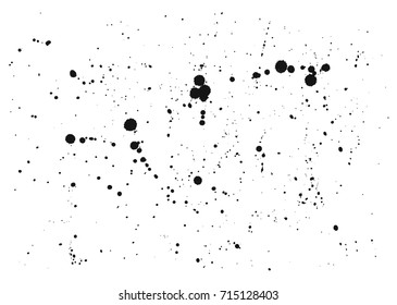 Vector splashes of black ink on a white background. Elements for design. Abstraction. Beautiful art.