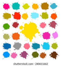 Vector Splashes - Blots - Stains Set