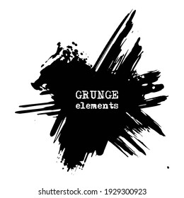 vector splats splashes and blobs of black ink paint in different shapes drips isolated on white