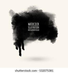 vector splats splashes and blobs of black ink paint in different shapes drips isolated on white.