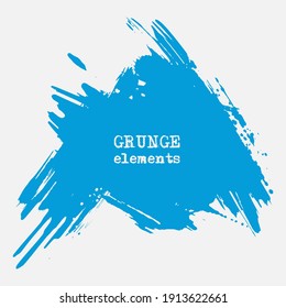 vector splats splashes and blobs of blue ink paint in different shapes drips isolated on white