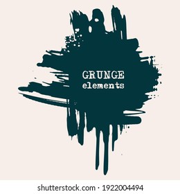 vector splats splashes and blobs of blue green ink paint in different shapes drips isolated on white