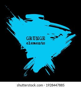 vector splats splashes and blobs of blue ink paint in different shapes drips isolated on black