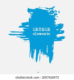 vector splats splashes and blobs of blue ink paint in different shapes drips isolated on white