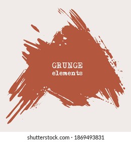 vector splats splashes and blobs of brown ink paint in different shapes drips isolated on white