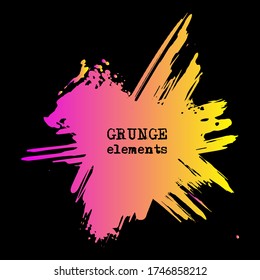 vector splats splashes and blobs of gradient ink paint in different shapes drips isolated on black