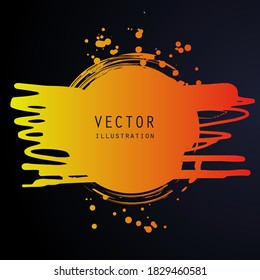 vector splats splashes and blobs of gradient ink paint in different shapes drips isolated on black