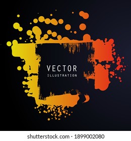 vector splats splashes and blobs of gradient ink paint in different shapes drips isolated on black