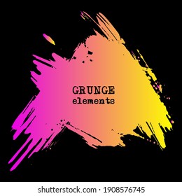 vector splats splashes and blobs of gradient ink paint in different shapes drips isolated on black